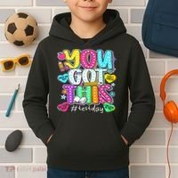 State Testing Day Motivational Teacher Groovy You Got This Kids Hoodie thumb 2