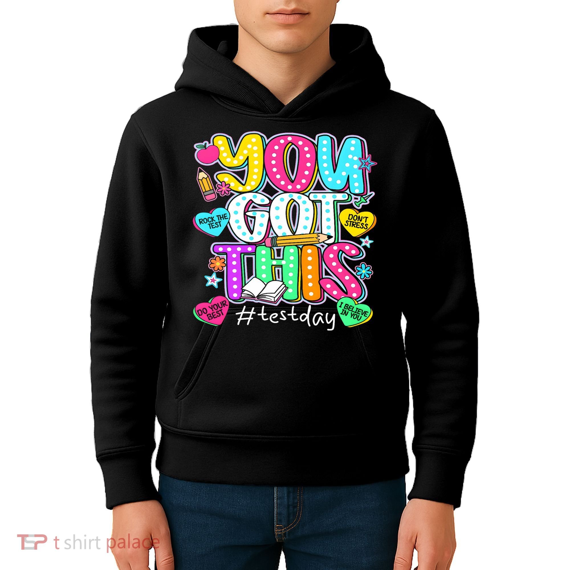 State Testing Day Motivational Teacher Groovy You Got This Kids Hoodie