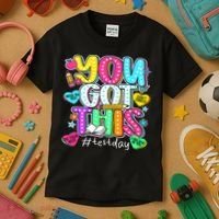State Testing Day Motivational Teacher Groovy You Got This Kids T-Shirt thumb 3