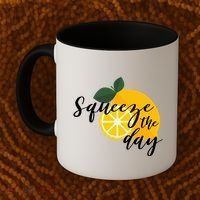 Squeeze The Day Lemon Motivational Coffee Mug thumb 2