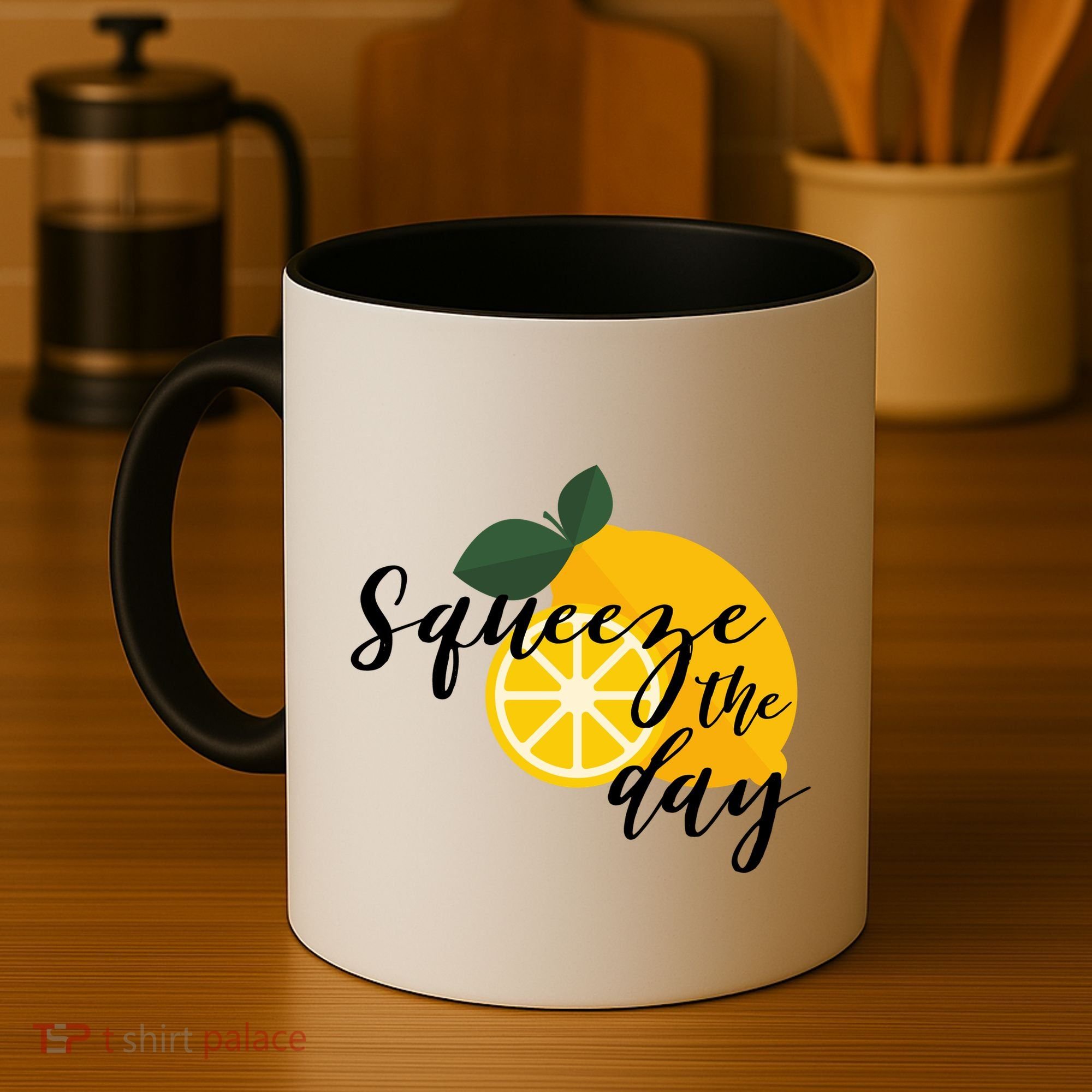 Squeeze The Day Lemon Motivational Coffee Mug