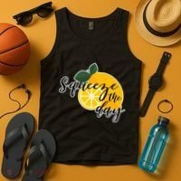 Squeeze The Day Lemon Motivational Tank Top thumb 4