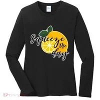 Squeeze The Day Lemon Motivational Women's Long Sleeve Shirt thumb 0