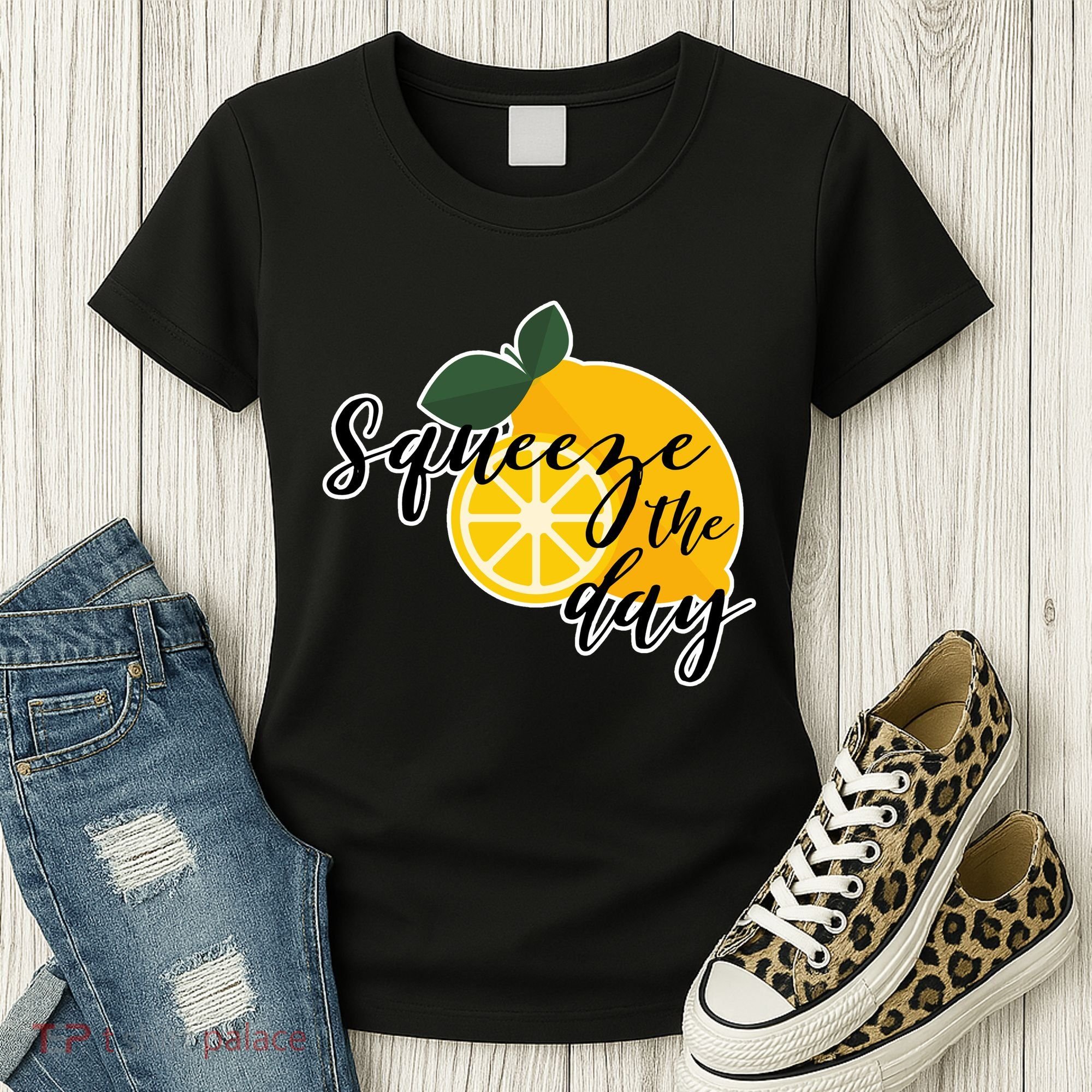Squeeze The Day Lemon Motivational Women's T-Shirt