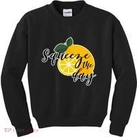 Squeeze The Day Lemon Motivational Kids Sweatshirt thumb 0