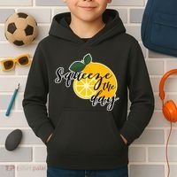 Squeeze The Day Lemon Motivational Kids Hoodie thumb 2