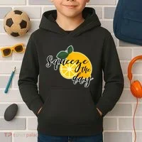 Squeeze The Day Lemon Motivational Kids Hoodie thumb 2