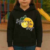 Squeeze The Day Lemon Motivational Kids Hoodie thumb 3