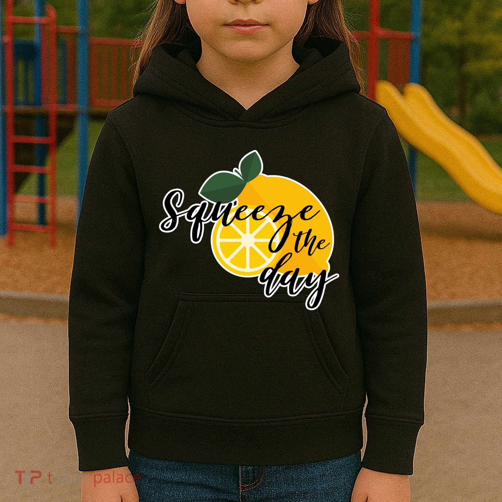 Squeeze The Day Lemon Motivational Kids Hoodie