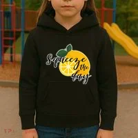 Squeeze The Day Lemon Motivational Kids Hoodie thumb 3