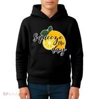 Squeeze The Day Lemon Motivational Kids Hoodie thumb 4