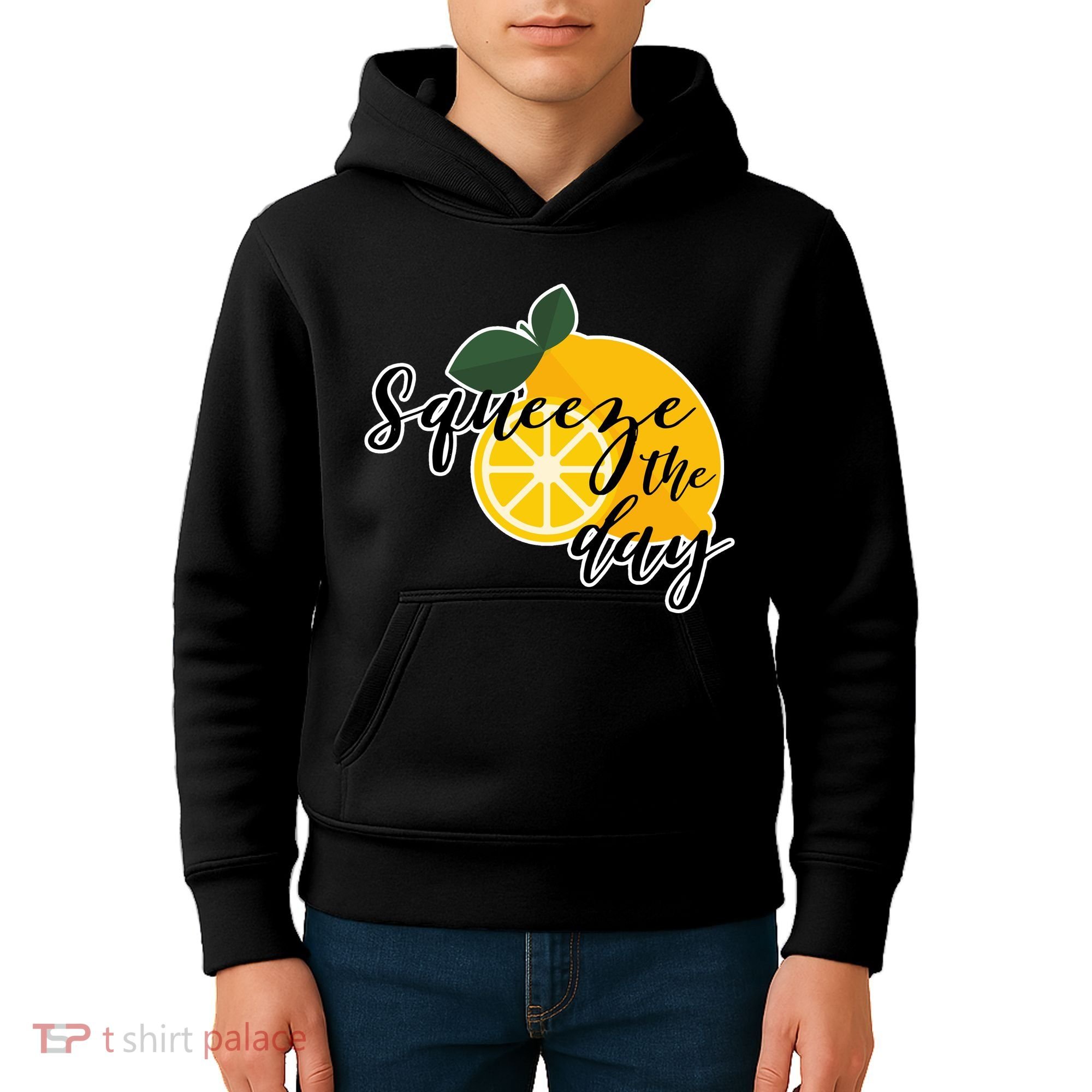 Squeeze The Day Lemon Motivational Kids Hoodie