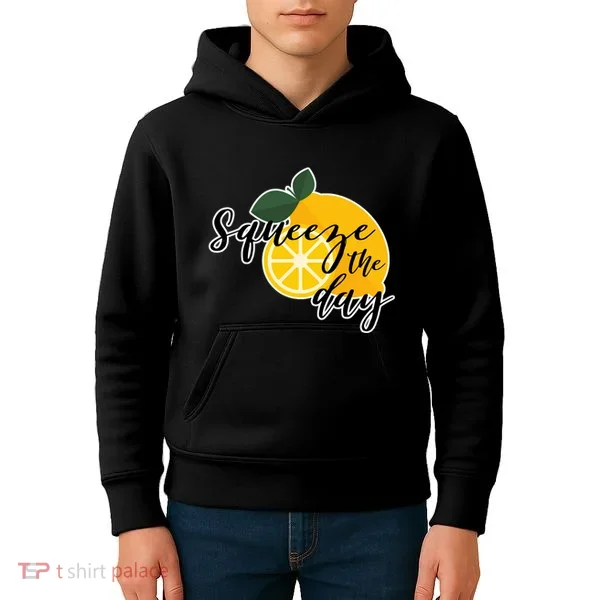 Squeeze The Day Lemon Motivational Kids Hoodie