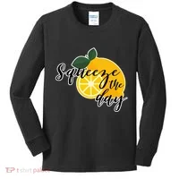 Squeeze The Day Lemon Motivational Kids Long Sleeve Shirt thumb 0