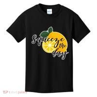 Squeeze The Day Lemon Motivational Kids T-Shirt thumb 0