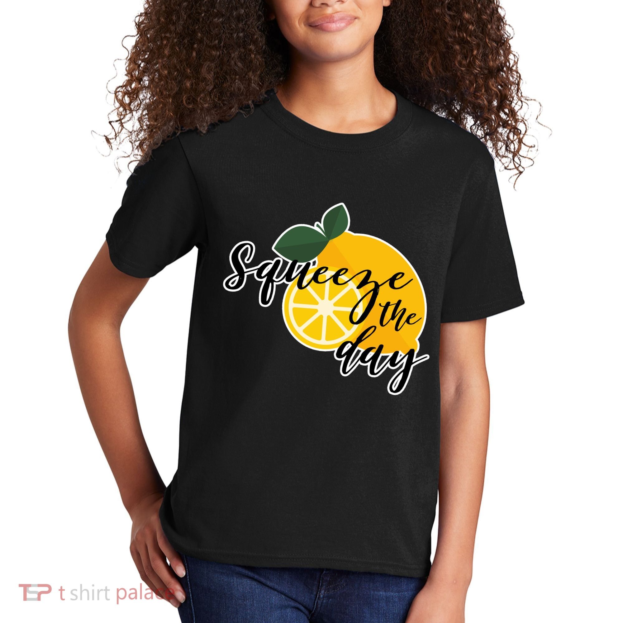 Squeeze The Day Lemon Motivational Kids T-Shirt