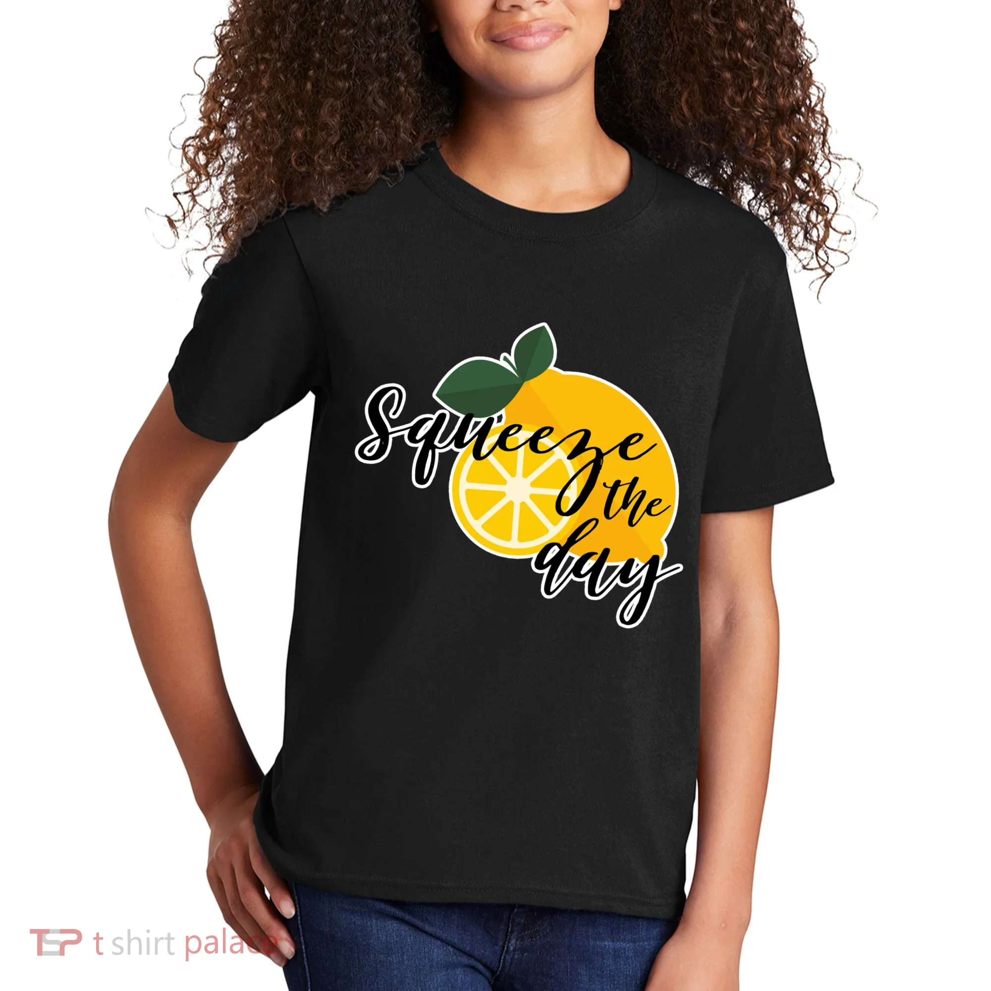 Squeeze The Day Lemon Motivational Kids T-Shirt