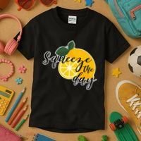 Squeeze The Day Lemon Motivational Kids T-Shirt thumb 3