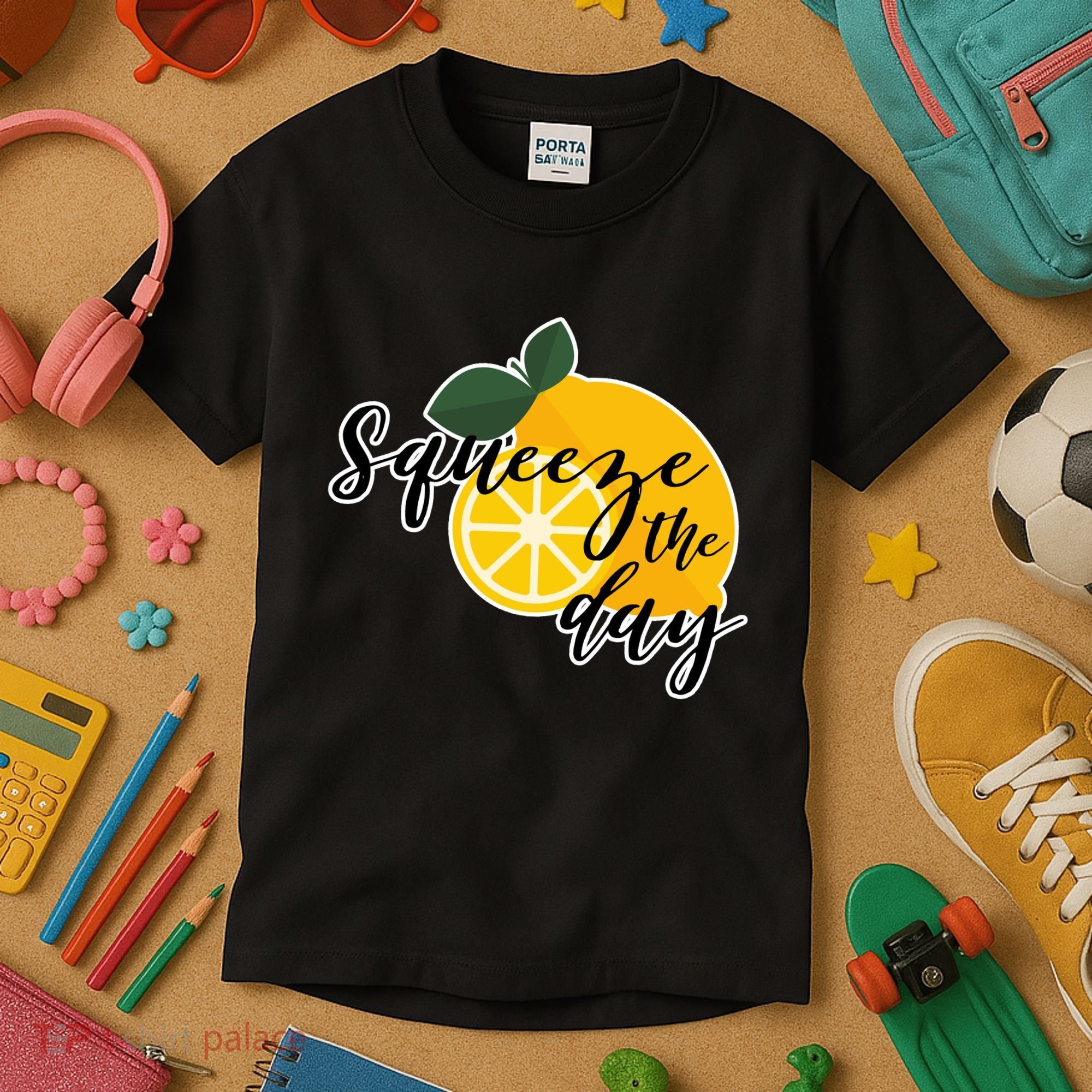 Squeeze The Day Lemon Motivational Kids T-Shirt