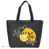 Squeeze The Day Lemon Motivational Tote Bag thumb 0