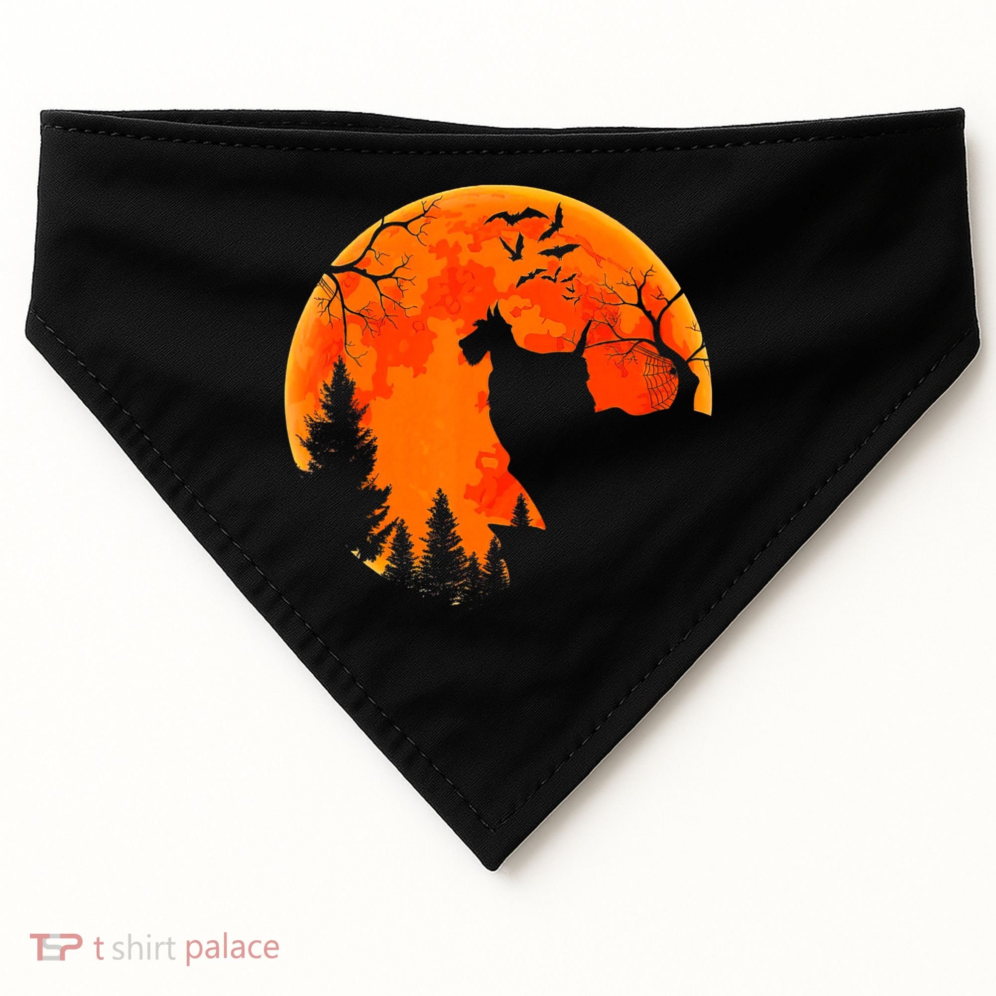 Scottish Terrier Dog And Moon Halloween Costume Dog Lover USA-Made Doggie Bandana