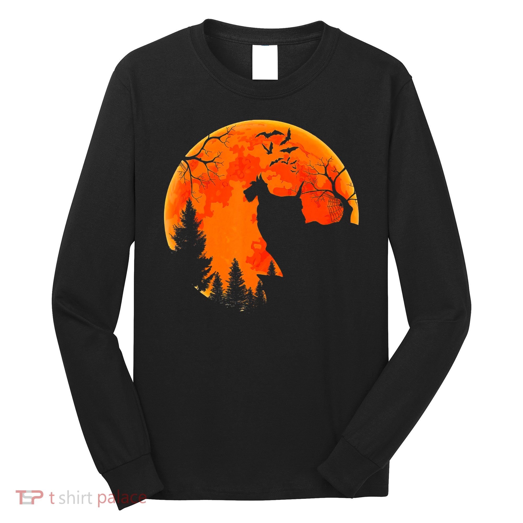 Scottish Terrier Dog And Moon Halloween Costume Dog Lover Long Sleeve Shirt