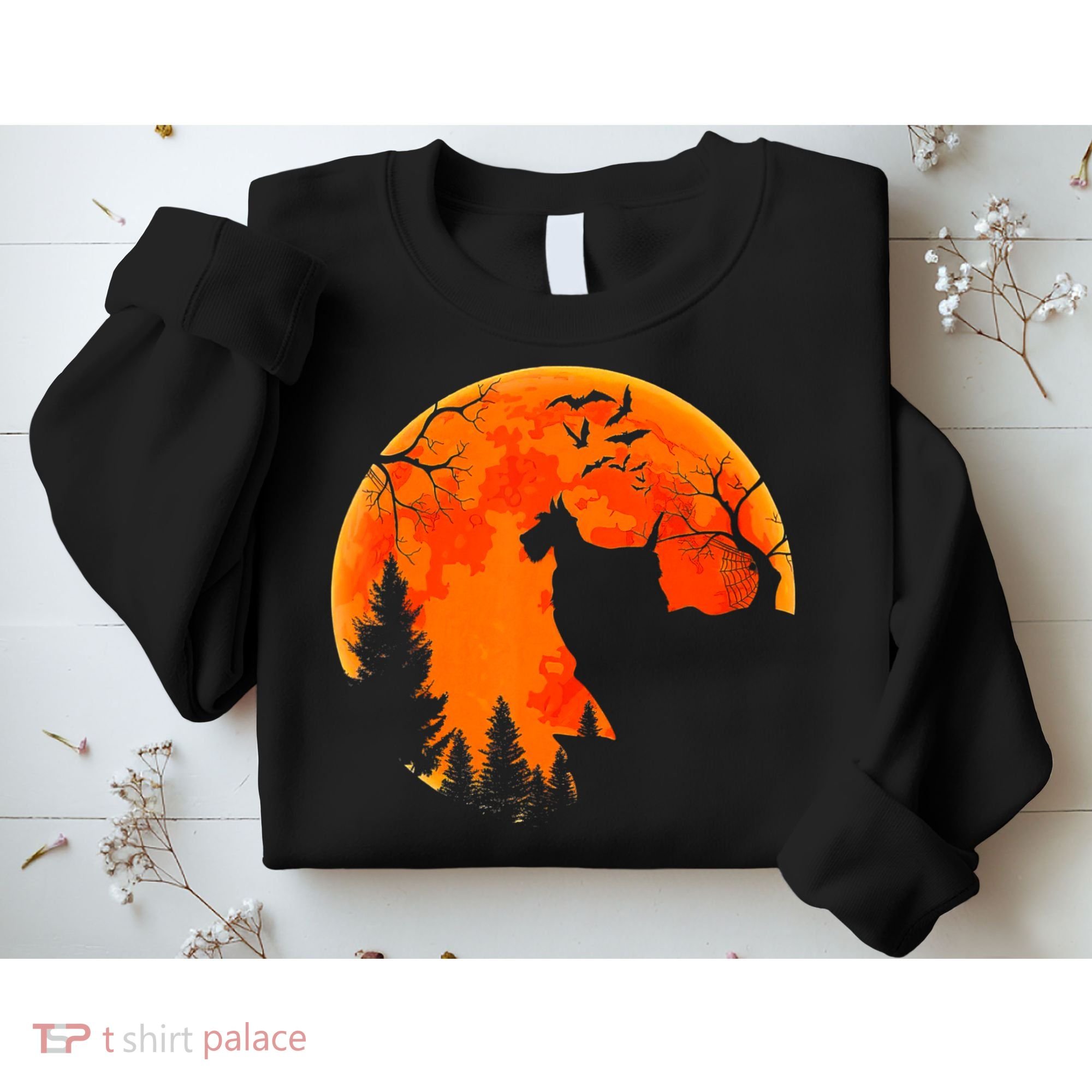 Scottish Terrier Dog And Moon Halloween Costume Dog Lover Sweatshirt