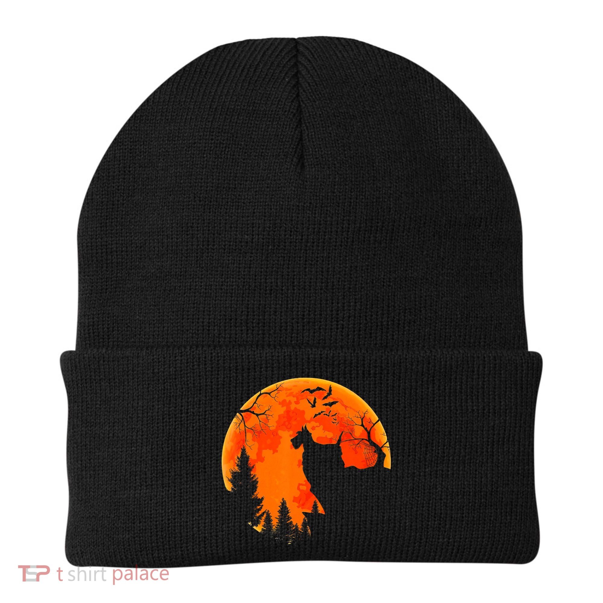 Scottish Terrier Dog And Moon Halloween Costume Dog Lover Beanie