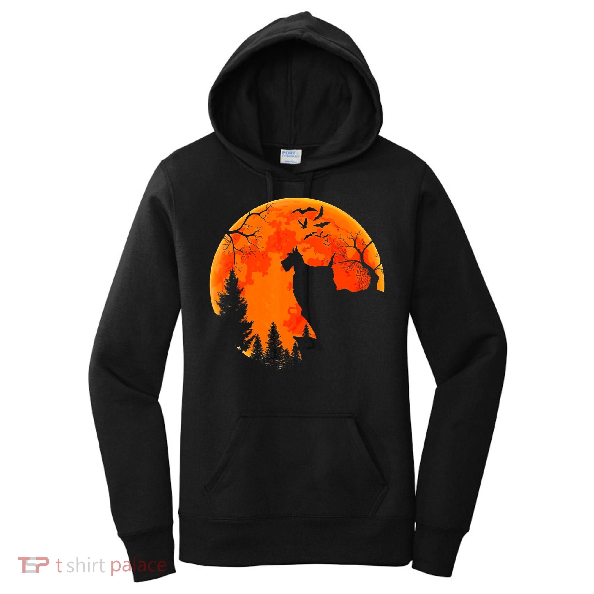 Scottish Terrier Dog And Moon Halloween Costume Dog Lover Women's Hoodie