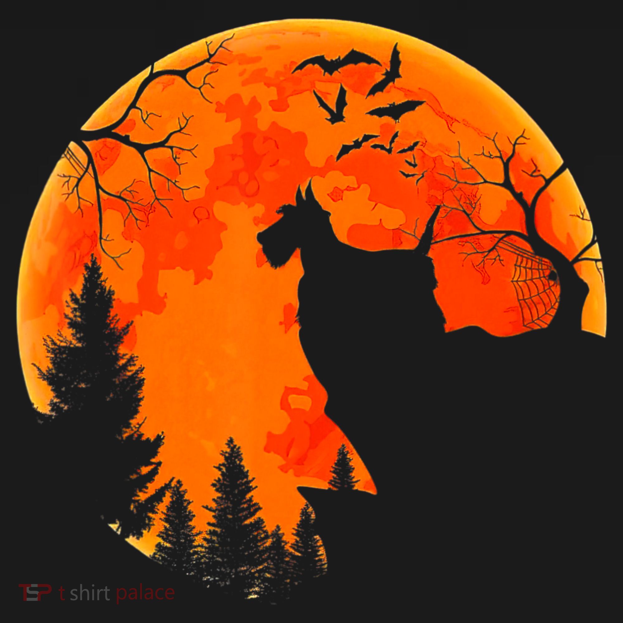 Scottish Terrier Dog And Moon Halloween Costume Dog Lover Women's Hoodie