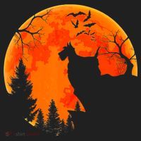 Scottish Terrier Dog And Moon Halloween Costume Dog Lover Golf Towel thumb 3