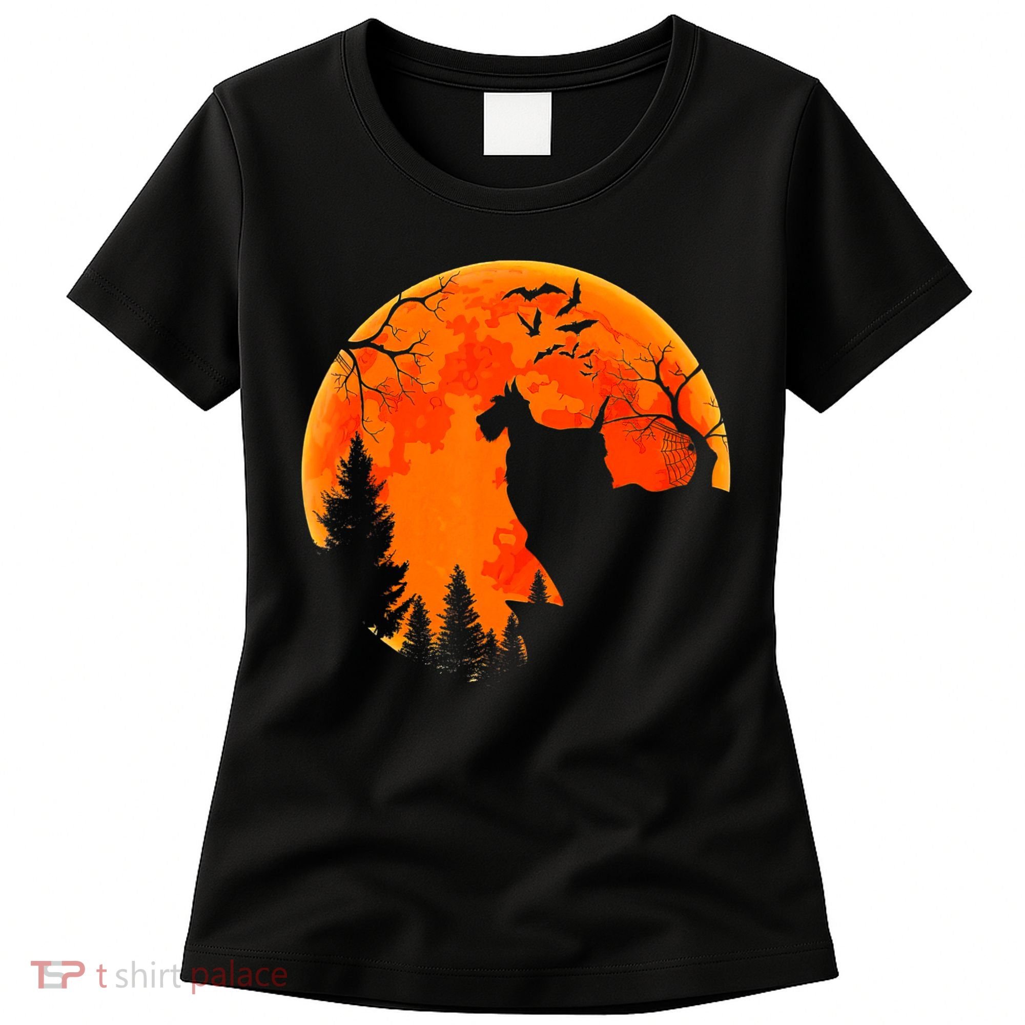 Scottish Terrier Dog And Moon Halloween Costume Dog Lover Women's T-Shirt