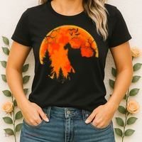 Scottish Terrier Dog And Moon Halloween Costume Dog Lover Women's T-Shirt thumb 2