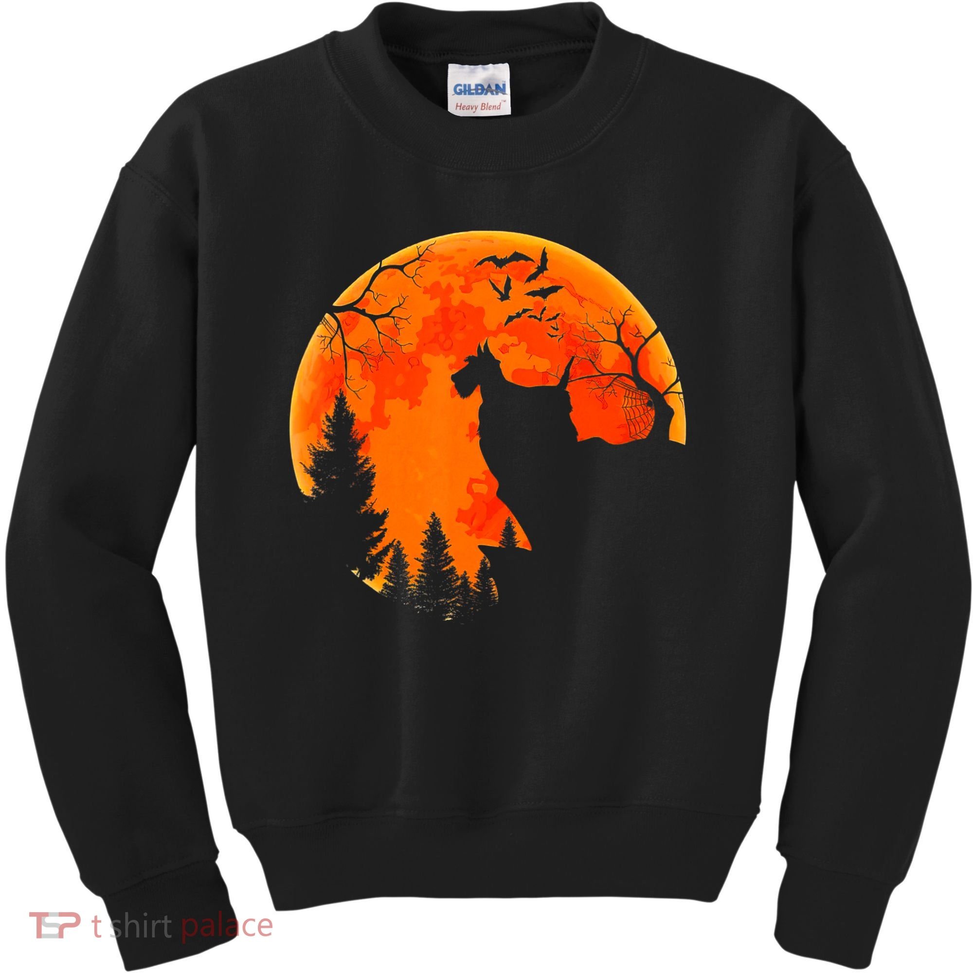 Scottish Terrier Dog And Moon Halloween Costume Dog Lover Kids Sweatshirt