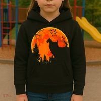 Scottish Terrier Dog And Moon Halloween Costume Dog Lover Kids Hoodie thumb 3