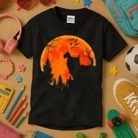Scottish Terrier Dog And Moon Halloween Costume Dog Lover Kids T-Shirt thumb 3