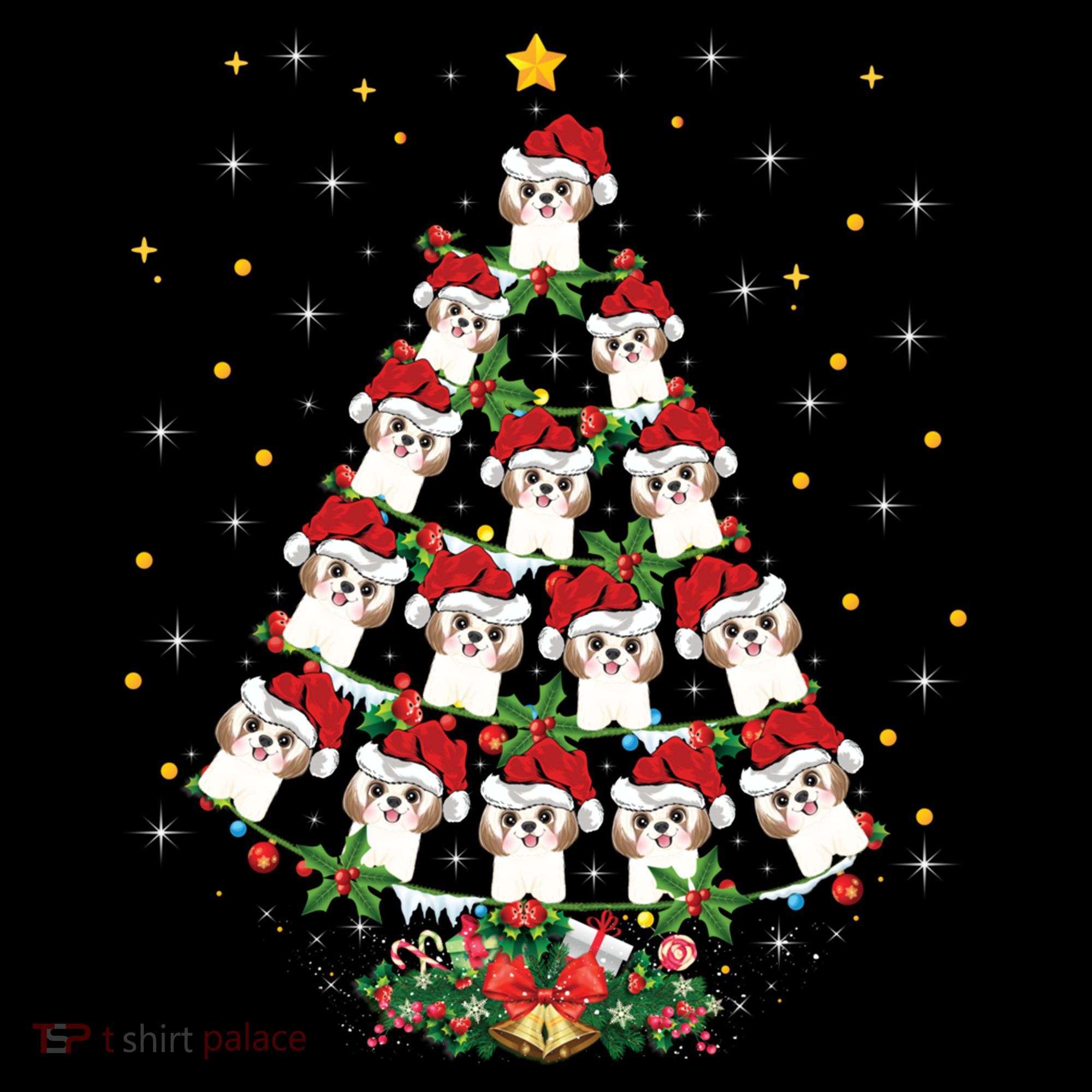 Shih Tzu Dog Lover Xmas Santa Hat Shih Tzu Christmas Tree Cool Gift Coffee Mug
