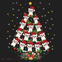 Shih Tzu Dog Lover Xmas Santa Hat Shih Tzu Christmas Tree Cool Gift Golf Towel thumb 3