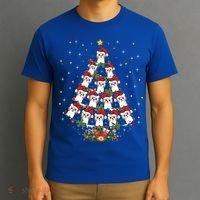 Shih Tzu Dog Lover Xmas Santa Hat Shih Tzu Christmas Tree Cool Gift T-Shirt thumb 3