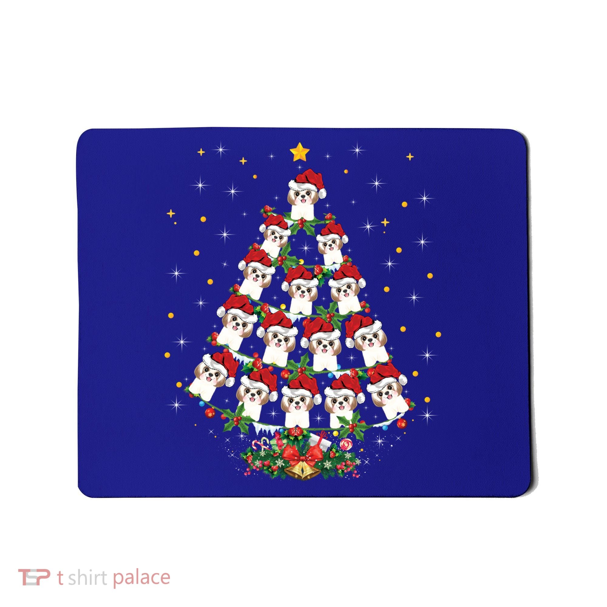 Shih Tzu Dog Lover Xmas Santa Hat Shih Tzu Christmas Tree Cool Gift Mousepad