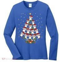 Shih Tzu Dog Lover Xmas Santa Hat Shih Tzu Christmas Tree Cool Gift Women's Long Sleeve Shirt thumb 0