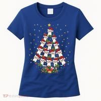 Shih Tzu Dog Lover Xmas Santa Hat Shih Tzu Christmas Tree Cool Gift Women's T-Shirt thumb 0
