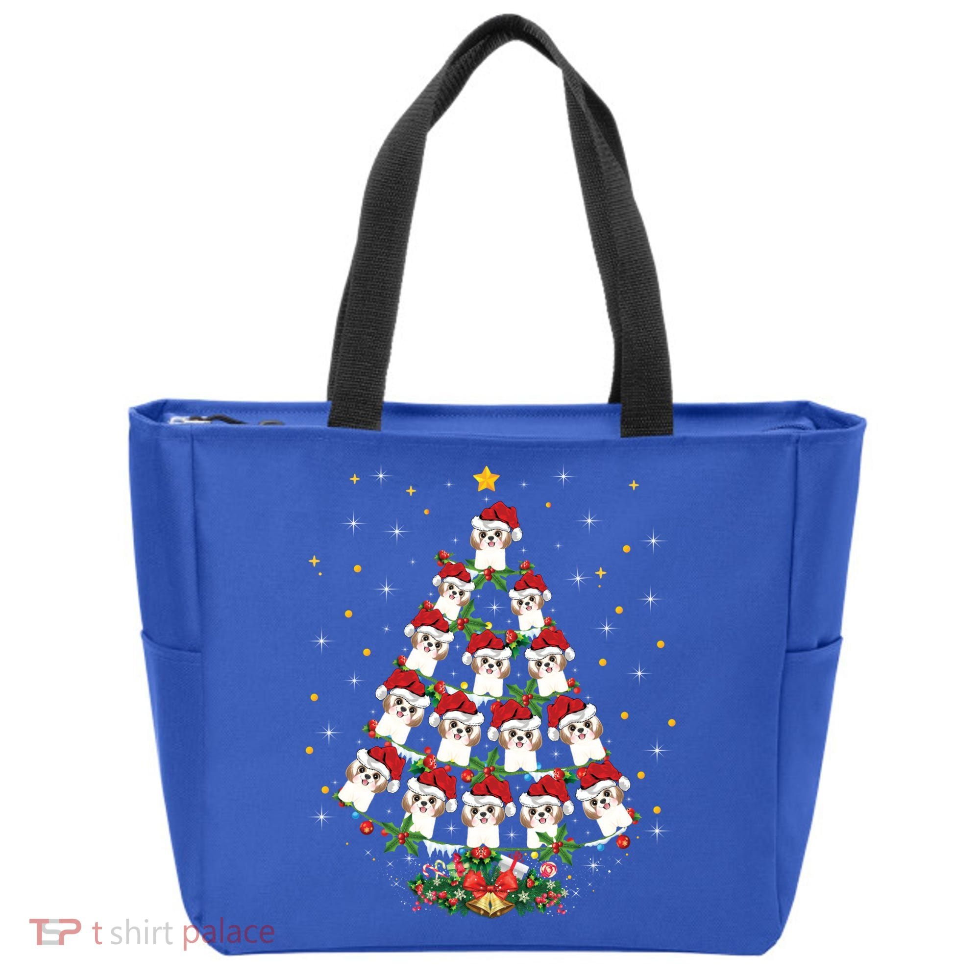 Shih Tzu Dog Lover Xmas Santa Hat Shih Tzu Christmas Tree Cool Gift Tote Bag