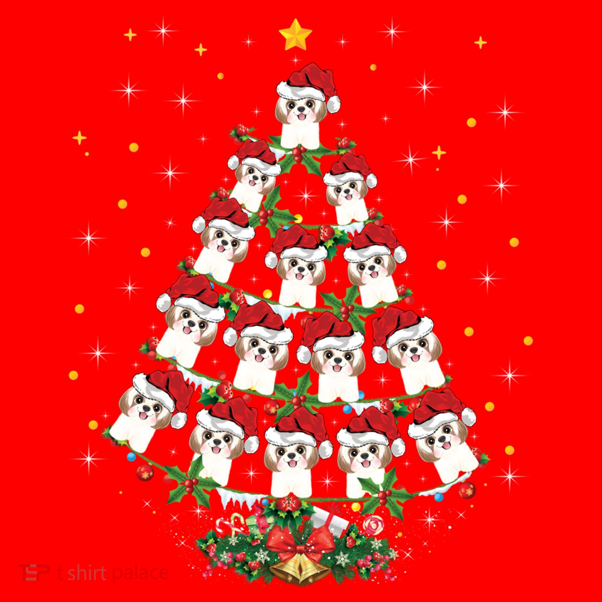 Shih Tzu Dog Lover Xmas Santa Hat Shih Tzu Christmas Tree Cool Gift Santa Hat