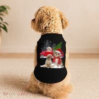 Shih Tzu Dog Riding Red Truck Christmas Tree Xmas Gift Doggie Tank thumb 2