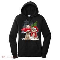 Shih Tzu Dog Riding Red Truck Christmas Tree Xmas Gift Women's Hoodie thumb 0