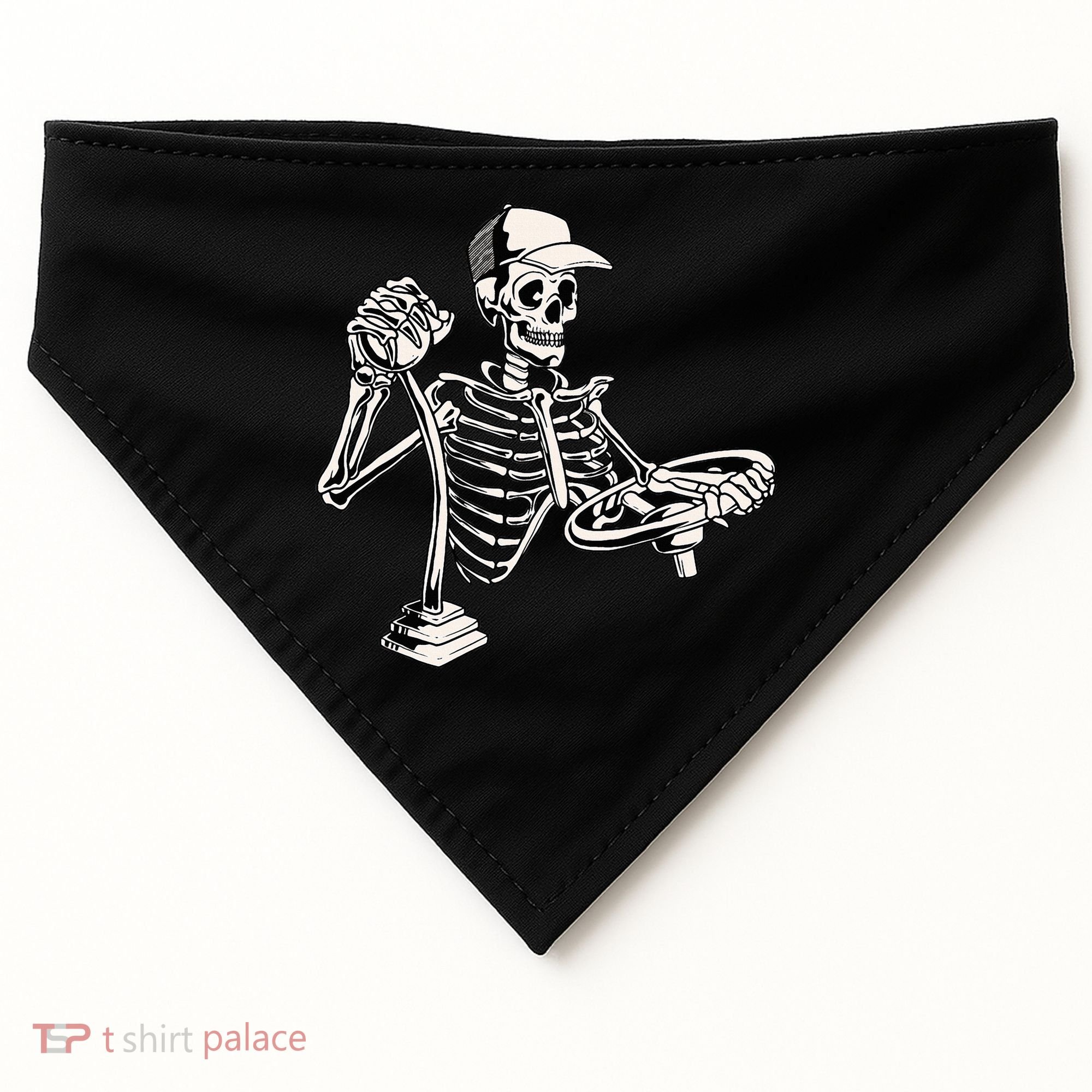 Skeleton Truck Driver Funny Big Trucking Trucker USA-Made Doggie Bandana