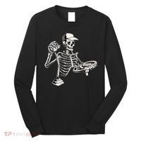 Skeleton Truck Driver Funny Big Trucking Trucker Long Sleeve Shirt thumb 0