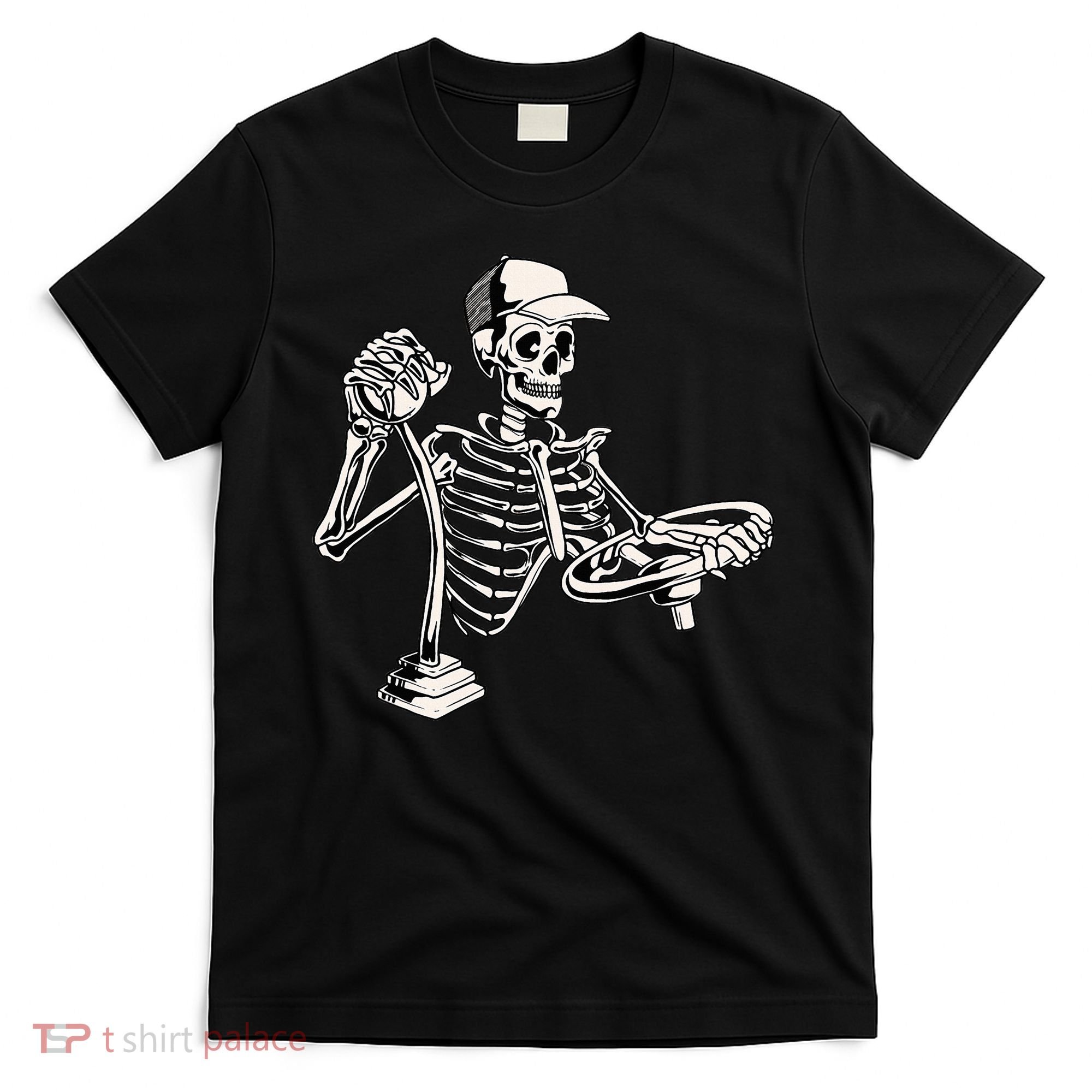 Skeleton Truck Driver Funny Big Trucking Trucker T-Shirt