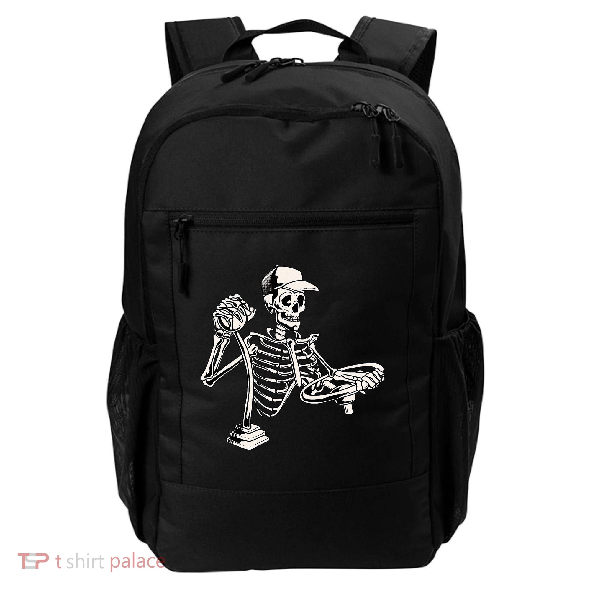 Skeleton Truck Driver Funny Big Trucking Trucker Backpack